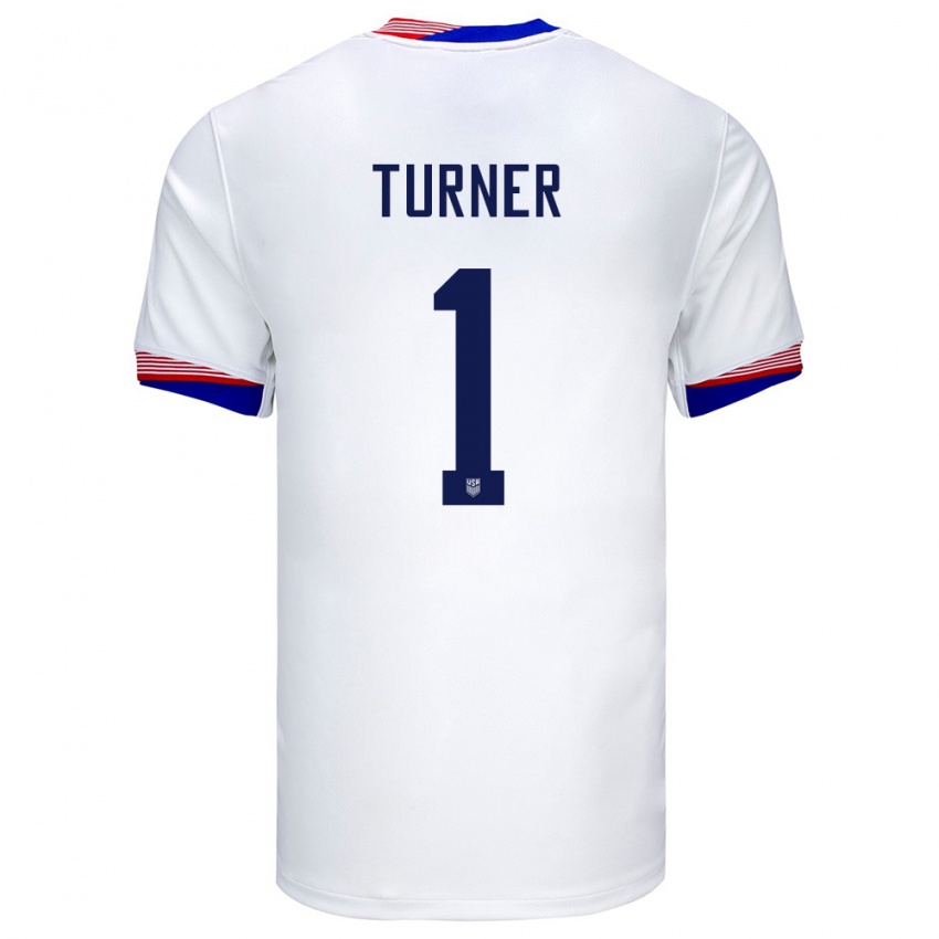 Homem Camisola Estados Unidos Matt Turner #1 Branco Principal 24-26 Camisa
