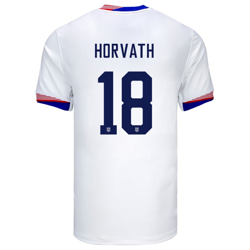 Homem Camisola Estados Unidos Ethan Horvath #18 Branco Principal 24-26 Camisa