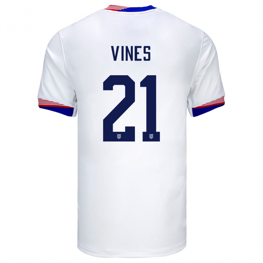 Homem Camisola Estados Unidos Sam Vines #21 Branco Principal 24-26 Camisa