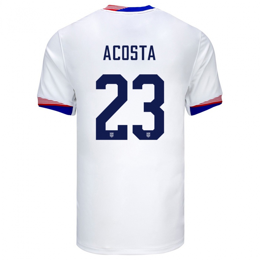 Homem Camisola Estados Unidos Kellyn Acosta #23 Branco Principal 24-26 Camisa