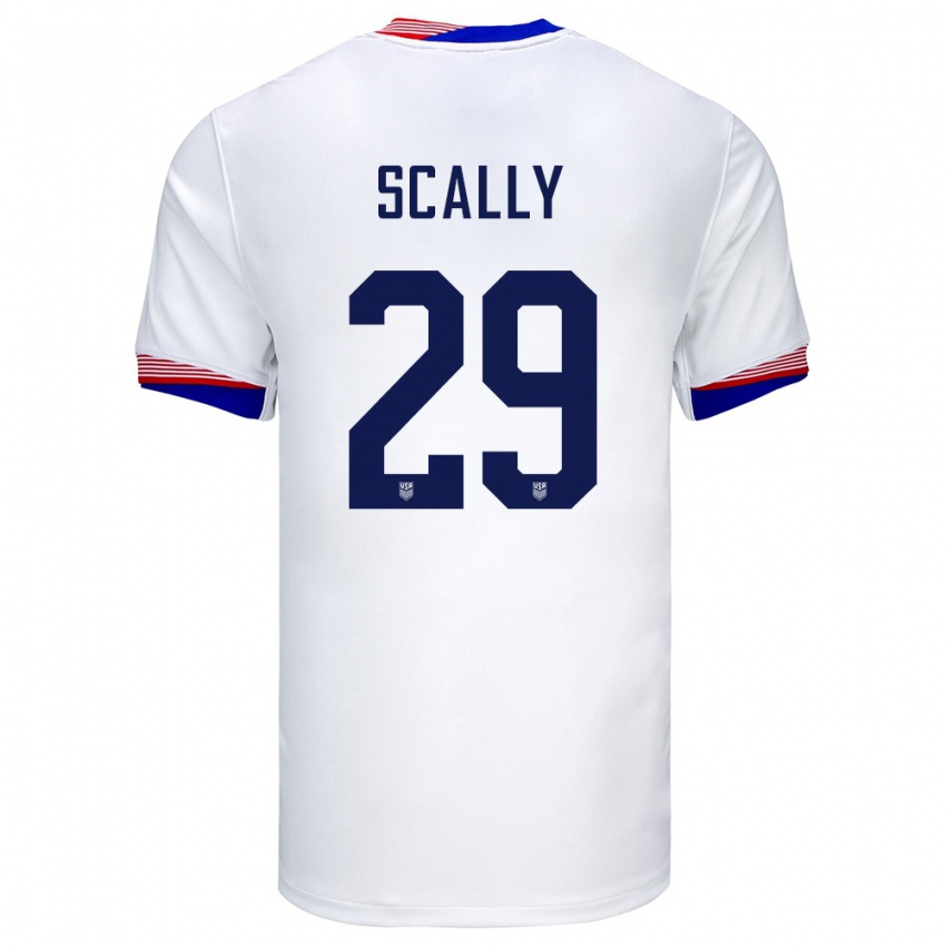 Homem Camisola Estados Unidos Joseph Scally #29 Branco Principal 24-26 Camisa