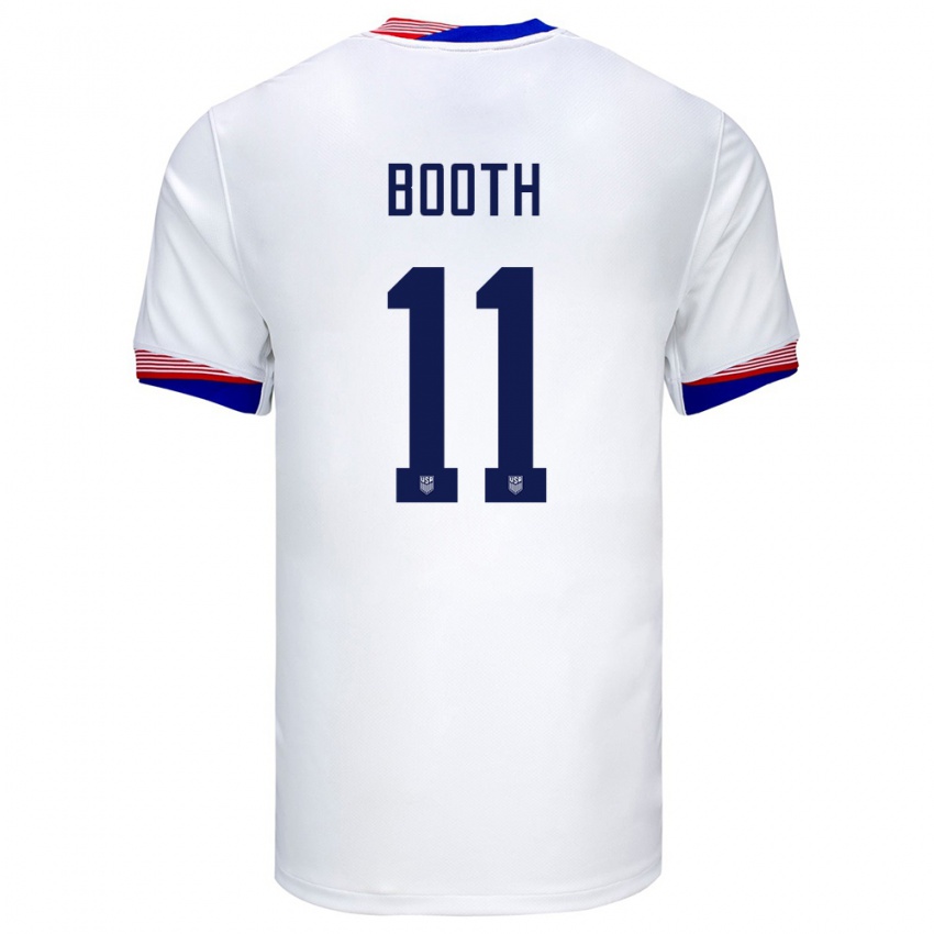 Homem Camisola Estados Unidos Zach Booth #11 Branco Principal 24-26 Camisa