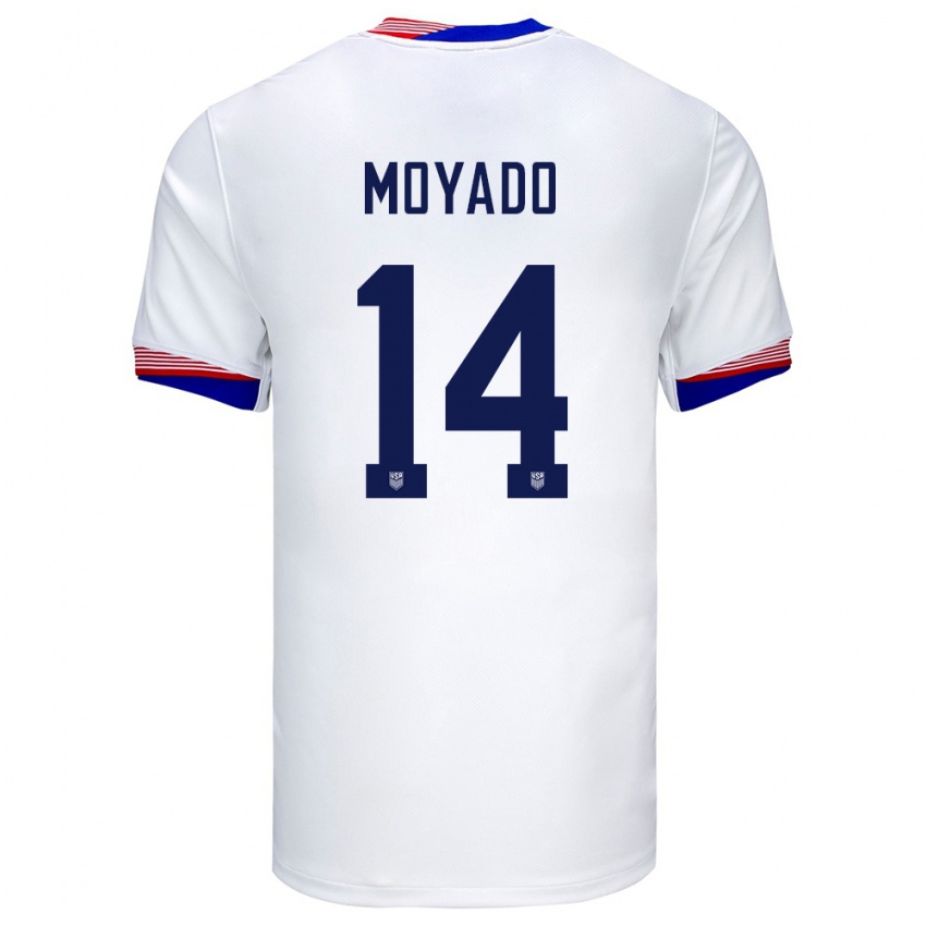 Homem Camisola Estados Unidos Bryan Moyado #14 Branco Principal 24-26 Camisa