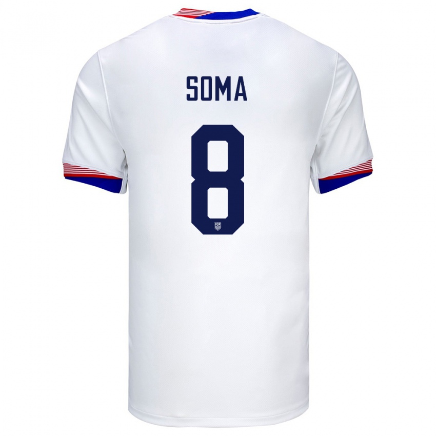 Homem Camisola Estados Unidos Pedro Soma #8 Branco Principal 24-26 Camisa