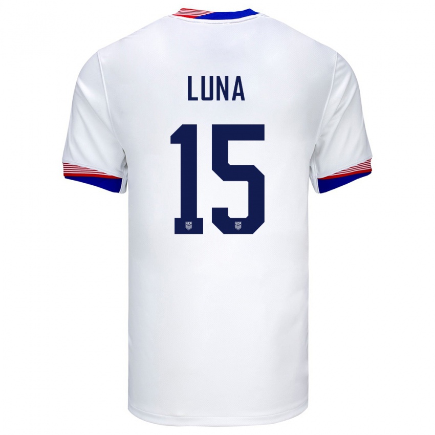 Homem Camisola Estados Unidos Diego Luna #15 Branco Principal 24-26 Camisa