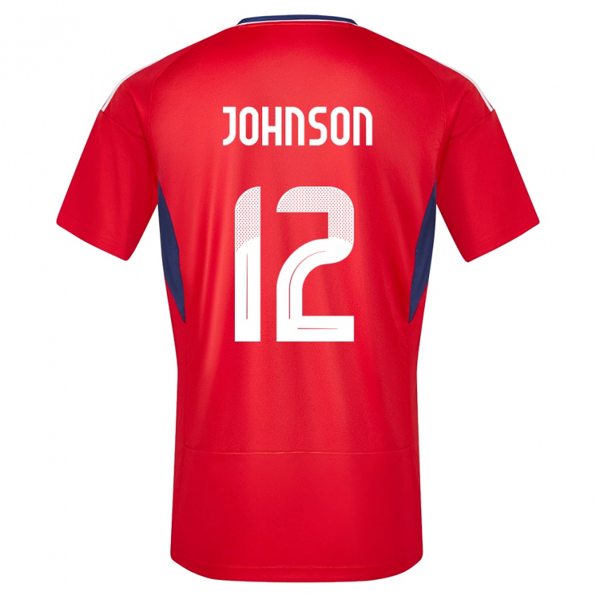 Homem Camisola Costa Rica Shawn Johnson #12 Vermelho Principal 24-26 Camisa