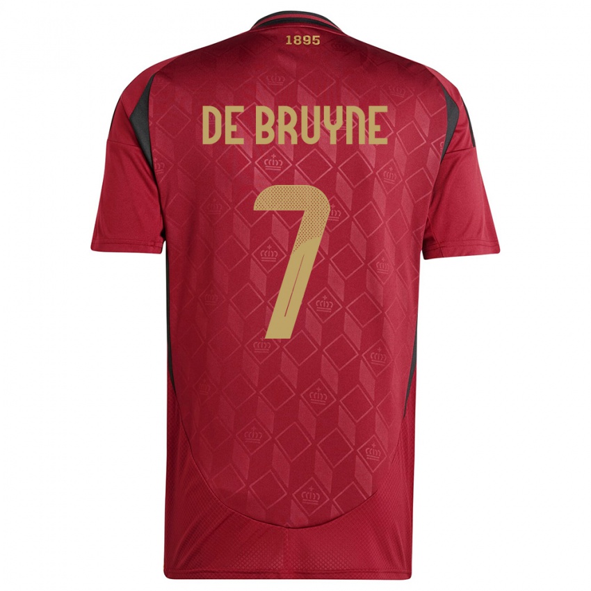 Homem Camisola Bélgica Kevin De Bruyne #7 Borgonha Principal 24-26 Camisa