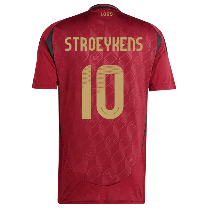 Homem Camisola Bélgica Mario Stroeykens #10 Borgonha Principal 24-26 Camisa