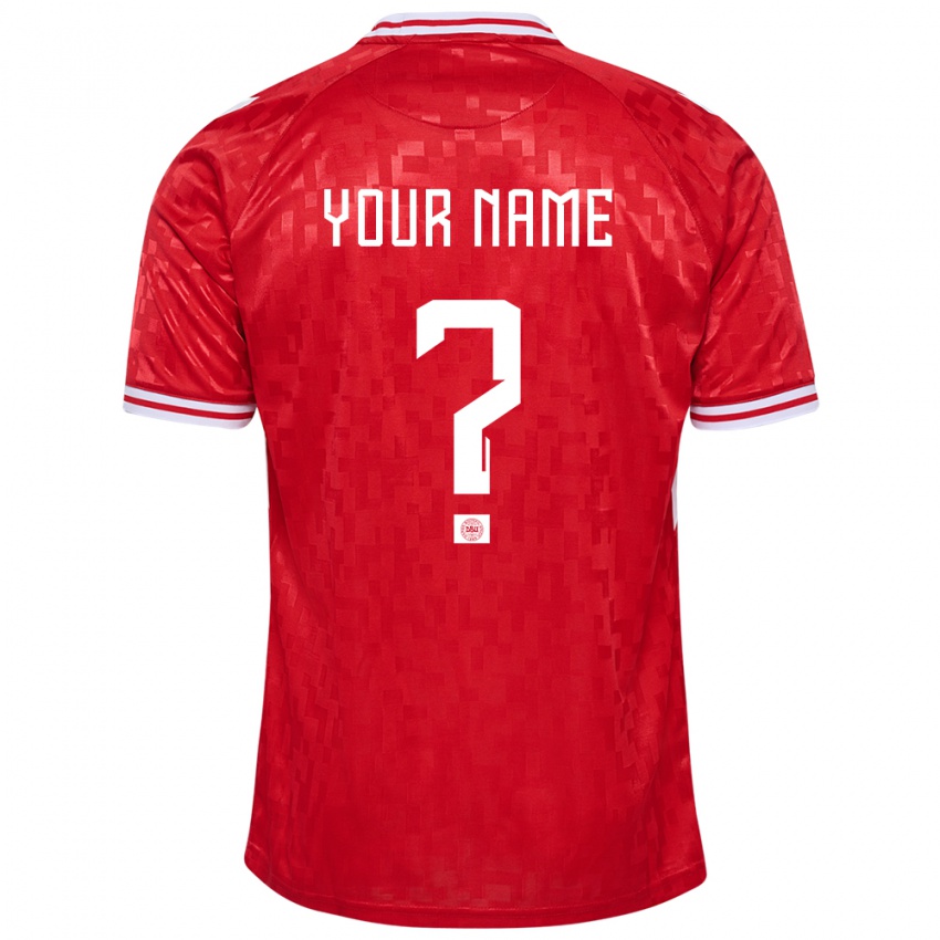 Homem Camisola Dinamarca Seu Nome #0 Vermelho Principal 24-26 Camisa