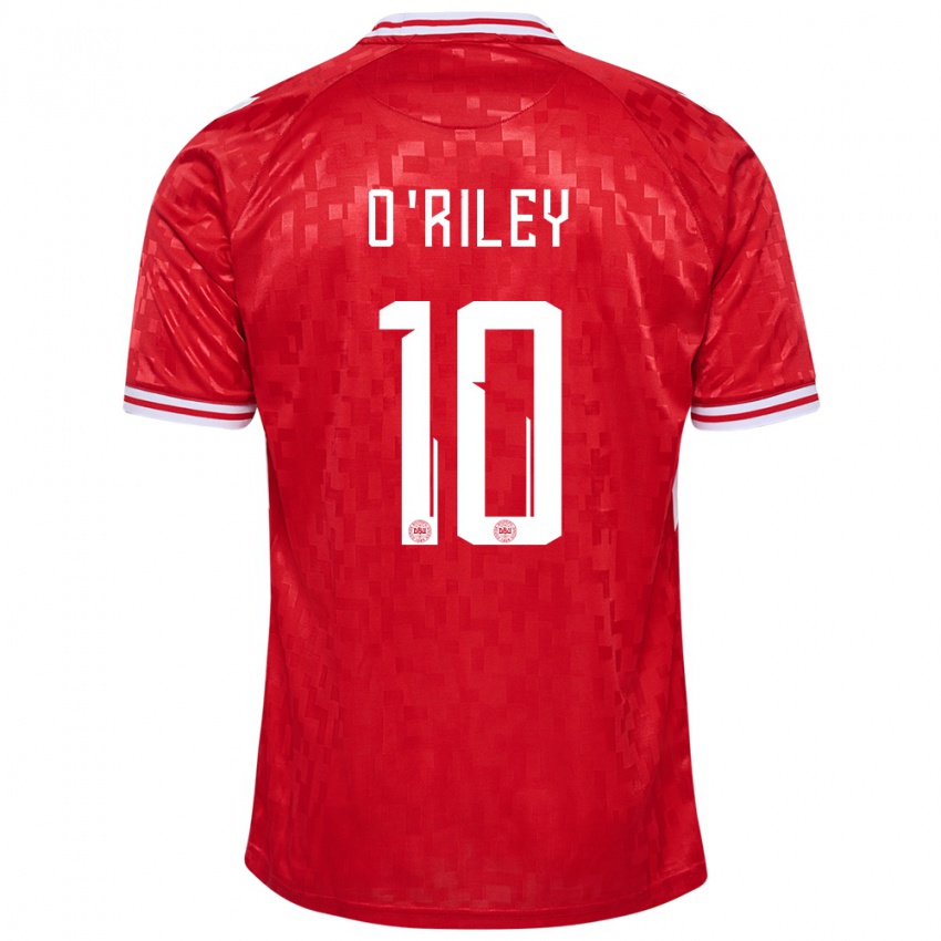 Homem Camisola Dinamarca Matt O Riley #10 Vermelho Principal 24-26 Camisa