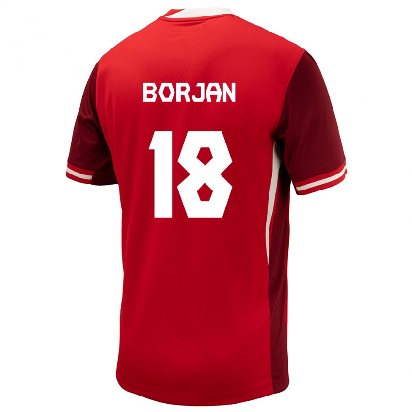 Homem Camisola Canadá Milan Borjan #18 Vermelho Principal 24-26 Camisa