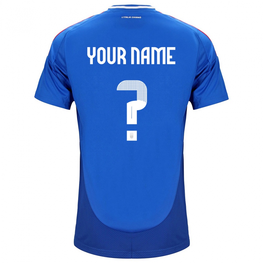 Homem Camisola Itália Seu Nome #0 Azul Principal 24-26 Camisa