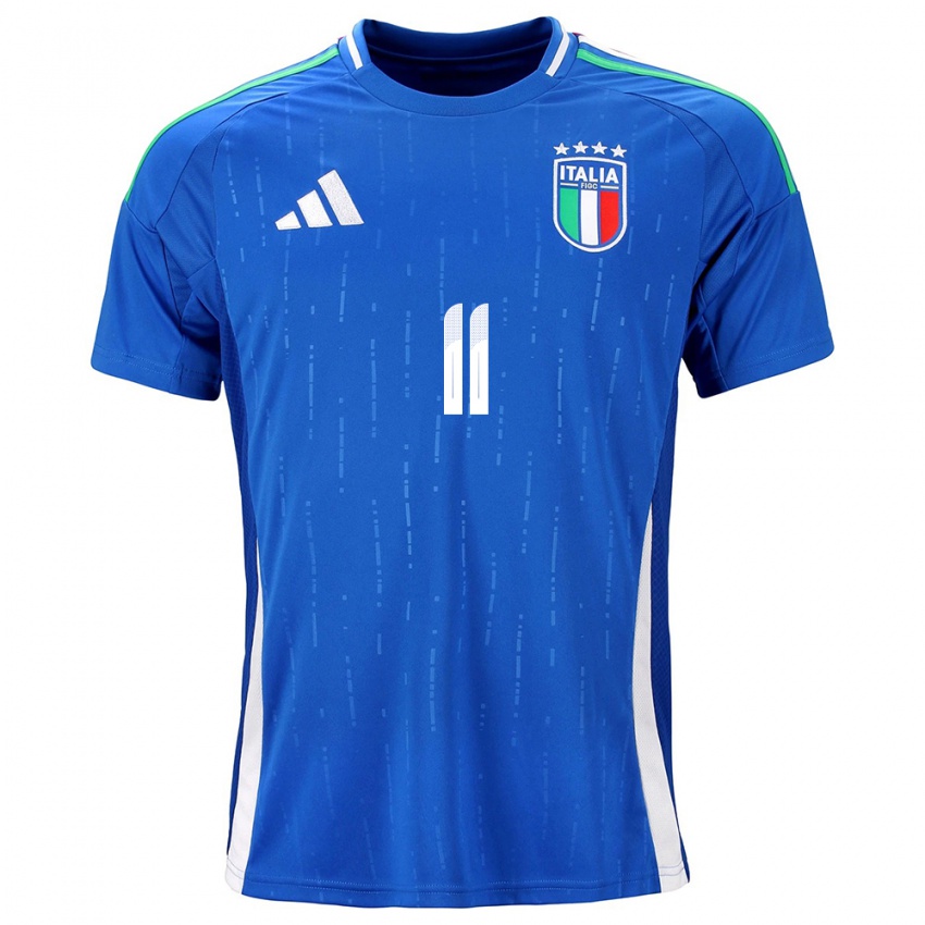 Homem Camisola Itália Moise Kean #11 Azul Principal 24-26 Camisa