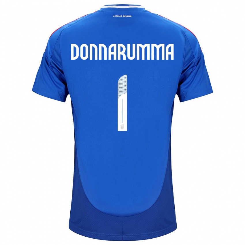 Homem Camisola Itália Gianluigi Donnarumma #1 Azul Principal 24-26 Camisa