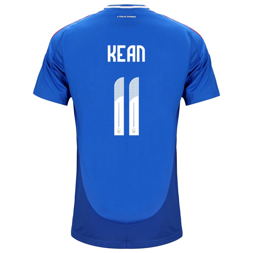 Homem Camisola Itália Moise Kean #11 Azul Principal 24-26 Camisa