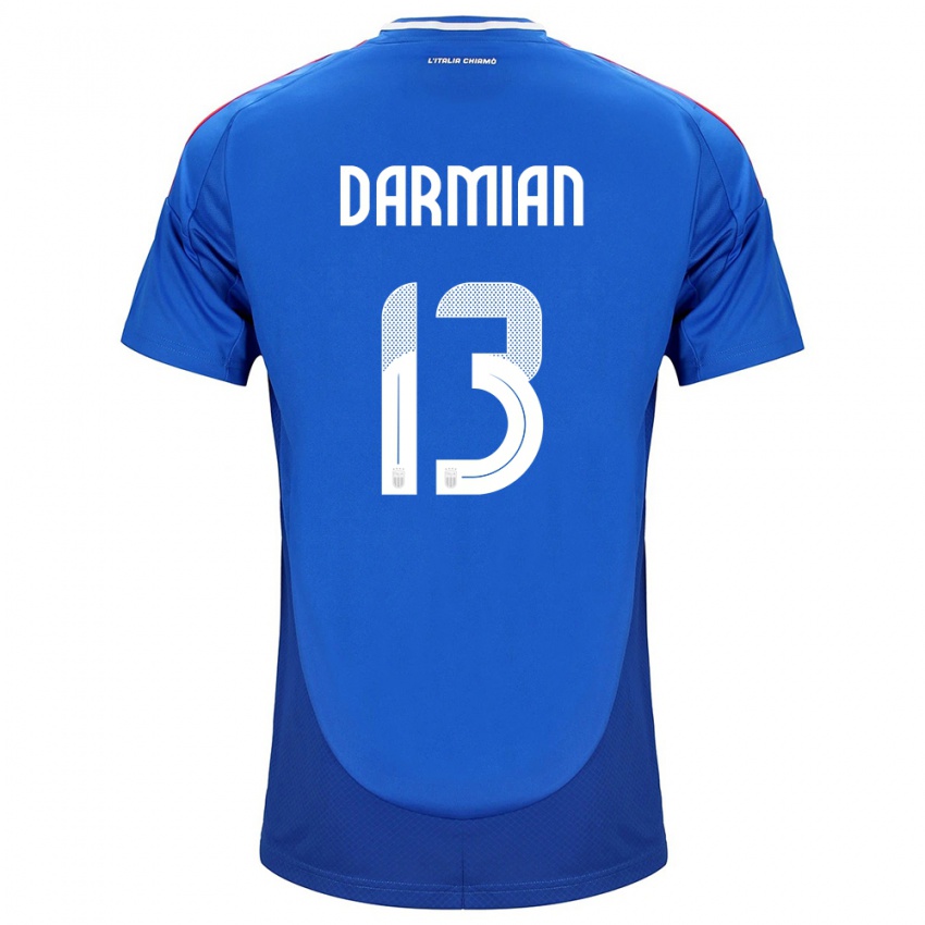 Homem Camisola Itália Matteo Darmian #13 Azul Principal 24-26 Camisa