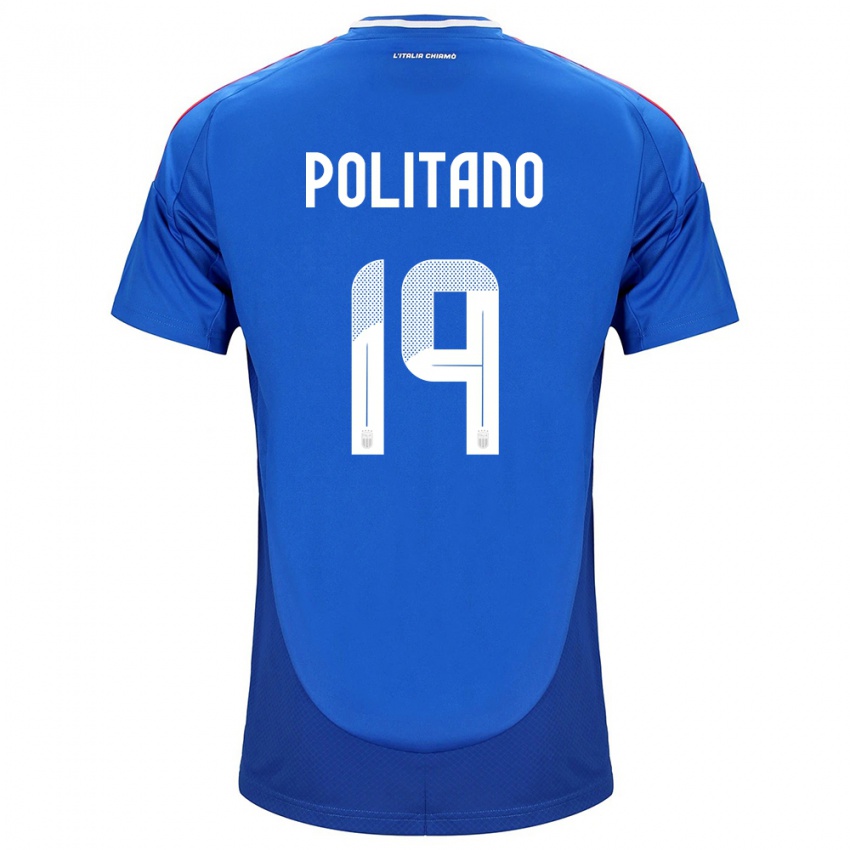 Homem Camisola Itália Matteo Politano #19 Azul Principal 24-26 Camisa