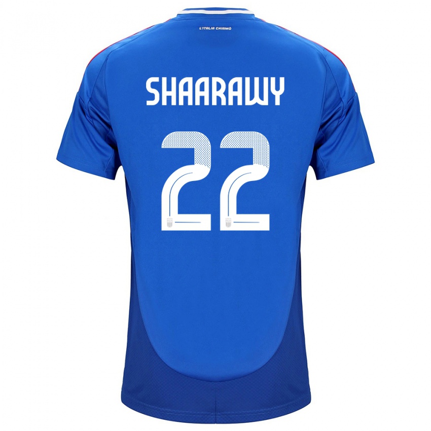 Homem Camisola Itália Stephan El Shaarawy #22 Azul Principal 24-26 Camisa