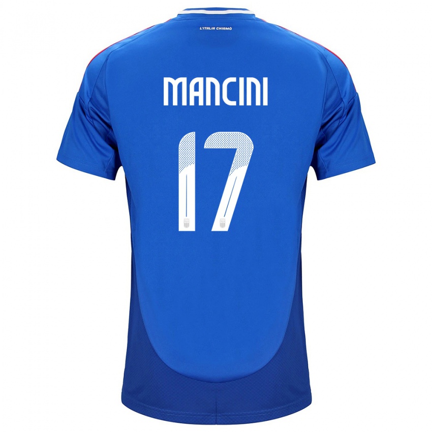 Homem Camisola Itália Gianluca Mancini #17 Azul Principal 24-26 Camisa