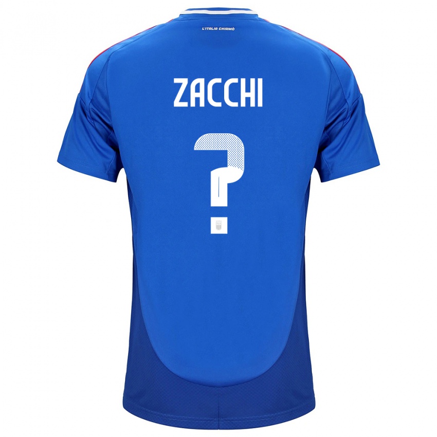 Homem Camisola Itália Gioele Zacchi #0 Azul Principal 24-26 Camisa