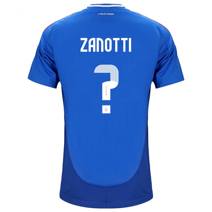 Homem Camisola Itália Mattia Zanotti #0 Azul Principal 24-26 Camisa