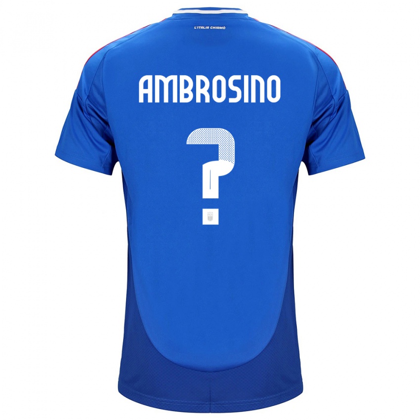 Homem Camisola Itália Giuseppe Ambrosino #0 Azul Principal 24-26 Camisa