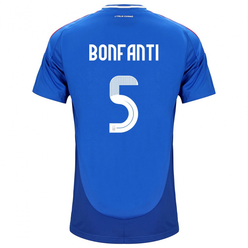 Homem Camisola Itália Giovanni Bonfanti #5 Azul Principal 24-26 Camisa