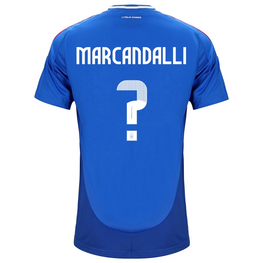 Homem Camisola Itália Alessandro Marcandalli #0 Azul Principal 24-26 Camisa