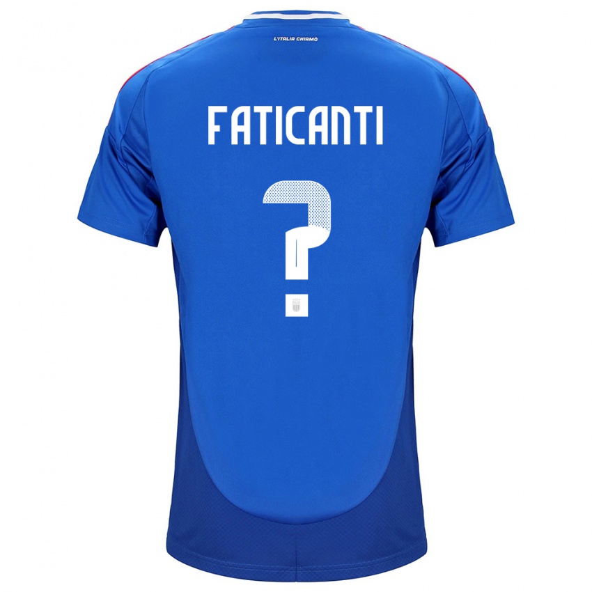 Homem Camisola Itália Giacomo Faticanti #0 Azul Principal 24-26 Camisa
