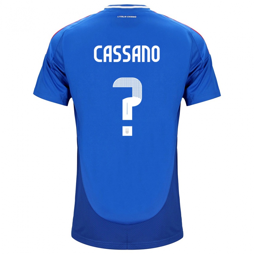 Homem Camisola Itália Claudio Cassano #0 Azul Principal 24-26 Camisa