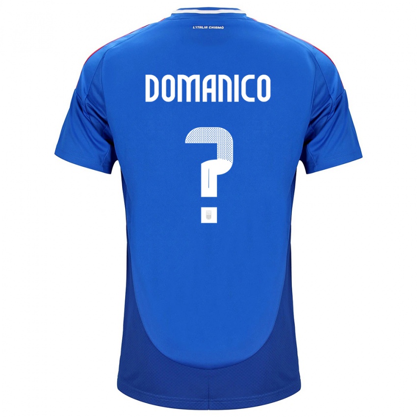 Homem Camisola Itália Saverio Domanico #0 Azul Principal 24-26 Camisa