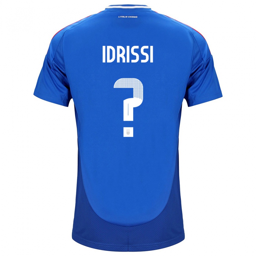 Homem Camisola Itália Riyad Idrissi #0 Azul Principal 24-26 Camisa