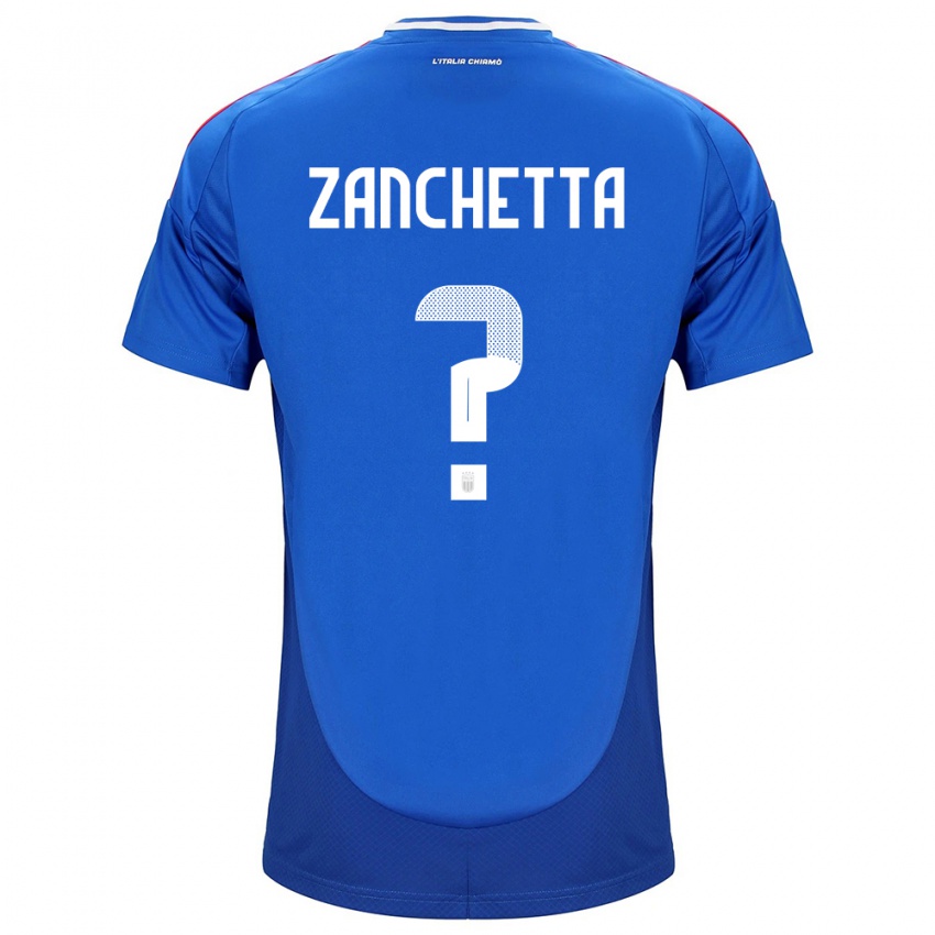 Homem Camisola Itália Mattia Zanchetta #0 Azul Principal 24-26 Camisa