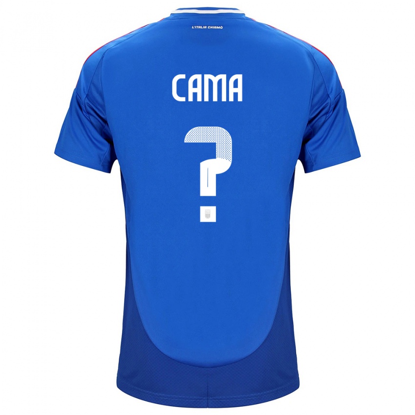 Homem Camisola Itália Cristian Cama #0 Azul Principal 24-26 Camisa