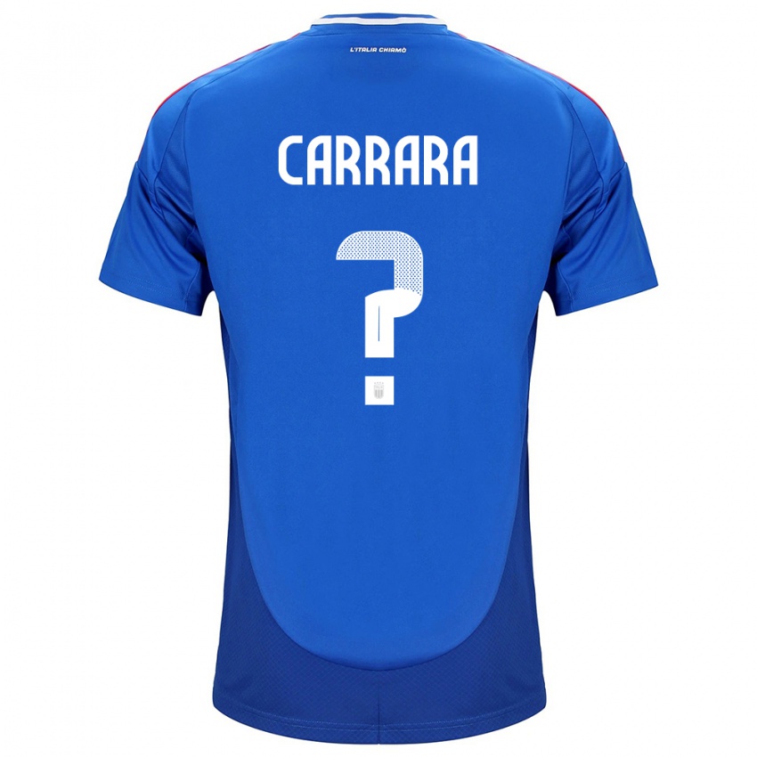 Homem Camisola Itália Cristian Carrara #0 Azul Principal 24-26 Camisa