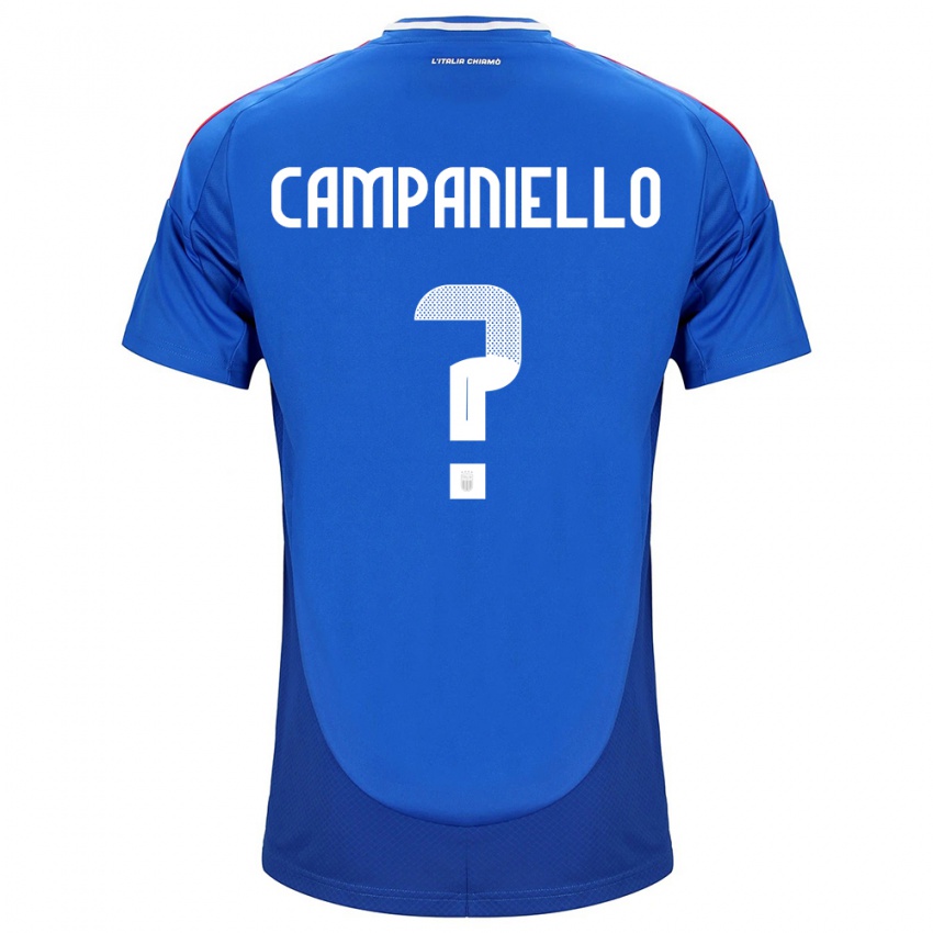 Homem Camisola Itália Thomas Campaniello #0 Azul Principal 24-26 Camisa