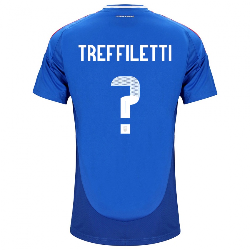 Homem Camisola Itália Danilo Treffiletti #0 Azul Principal 24-26 Camisa