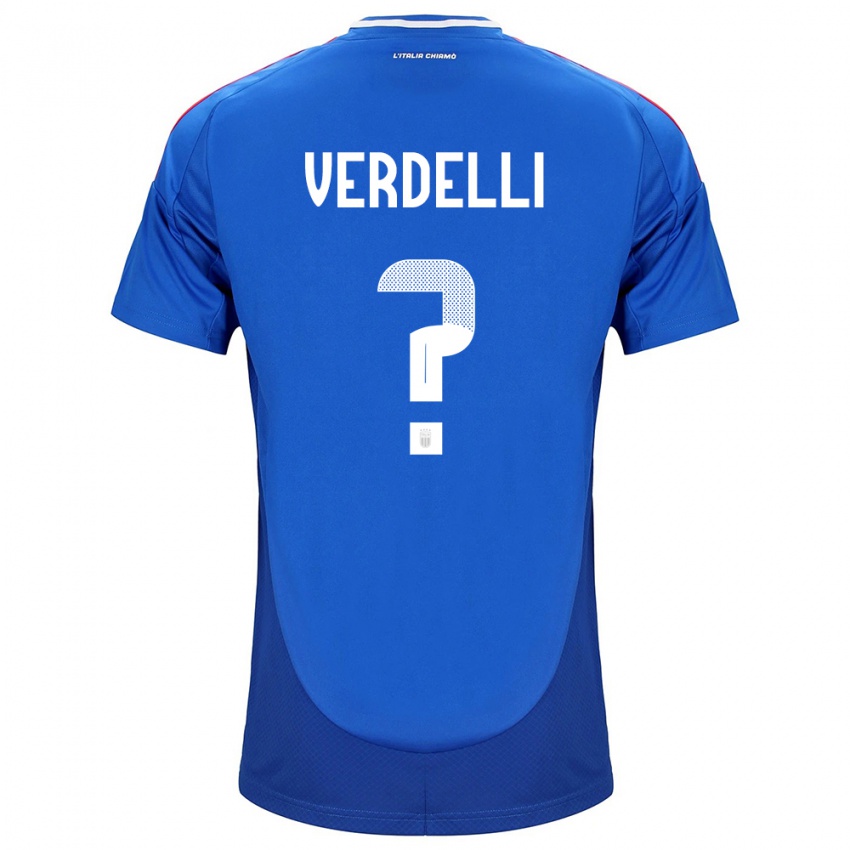 Homem Camisola Itália Davide Verdelli #0 Azul Principal 24-26 Camisa