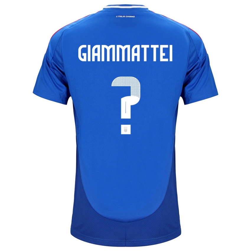 Homem Camisola Itália Gioele Giammattei #0 Azul Principal 24-26 Camisa