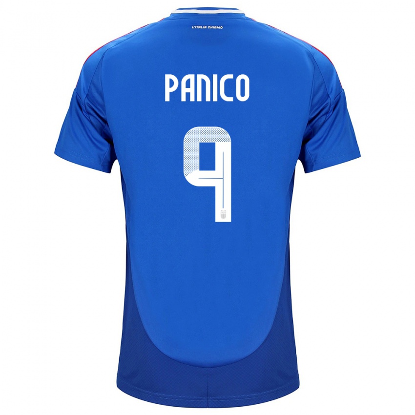 Homem Camisola Itália Patrizia Panico #9 Azul Principal 24-26 Camisa