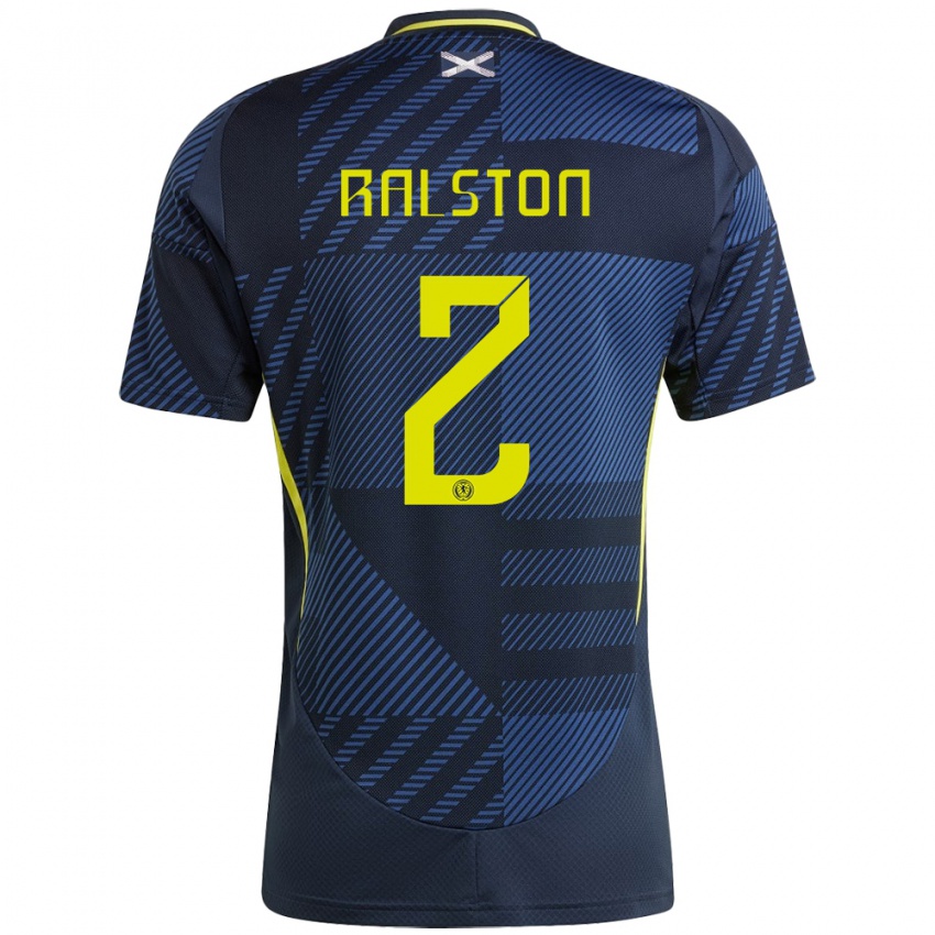 Homem Camisola Escócia Anthony Ralston #2 Azul Escuro Principal 24-26 Camisa