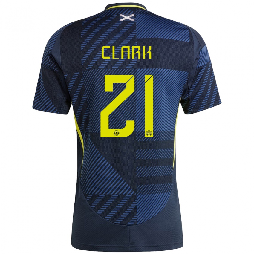 Homem Camisola Escócia Zander Clark #21 Azul Escuro Principal 24-26 Camisa