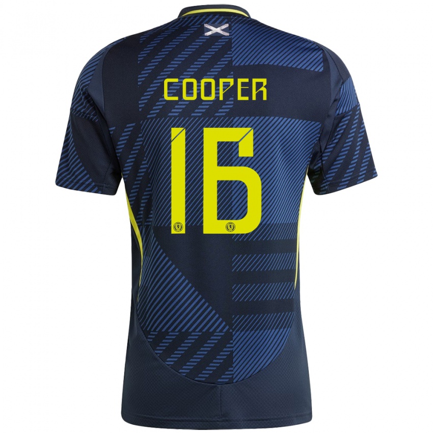 Homem Camisola Escócia Liam Cooper #16 Azul Escuro Principal 24-26 Camisa