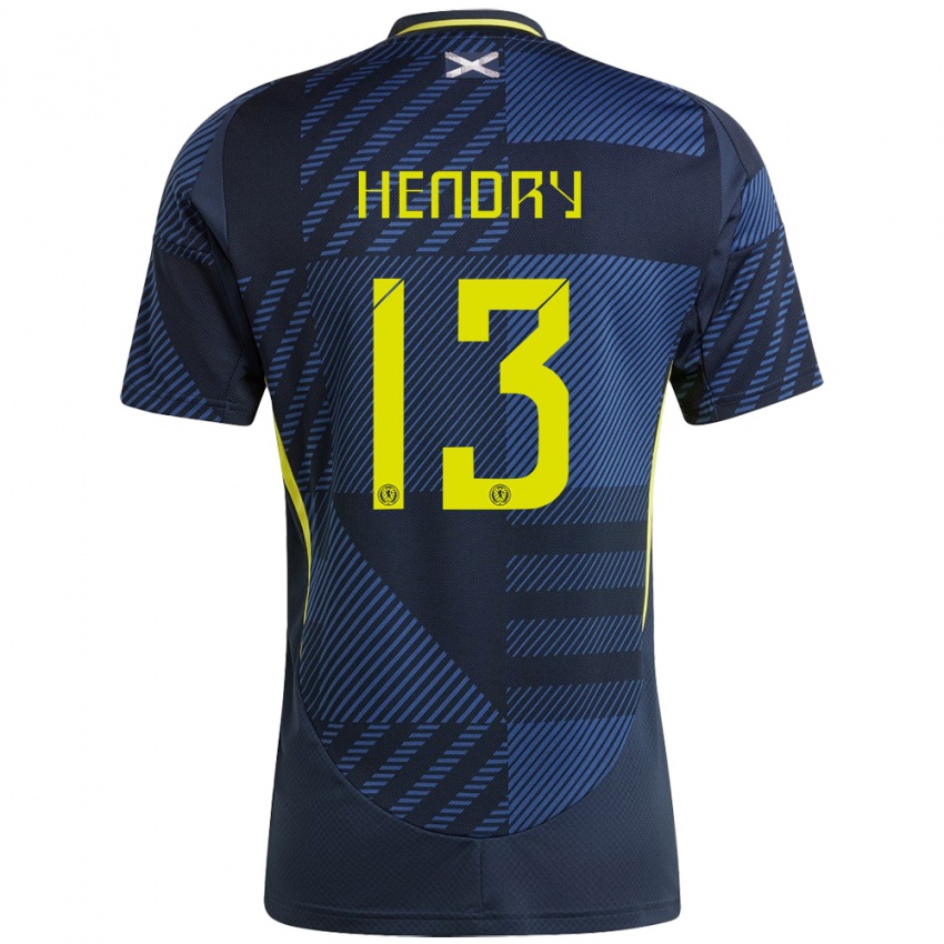 Homem Camisola Escócia Jack Hendry #13 Azul Escuro Principal 24-26 Camisa