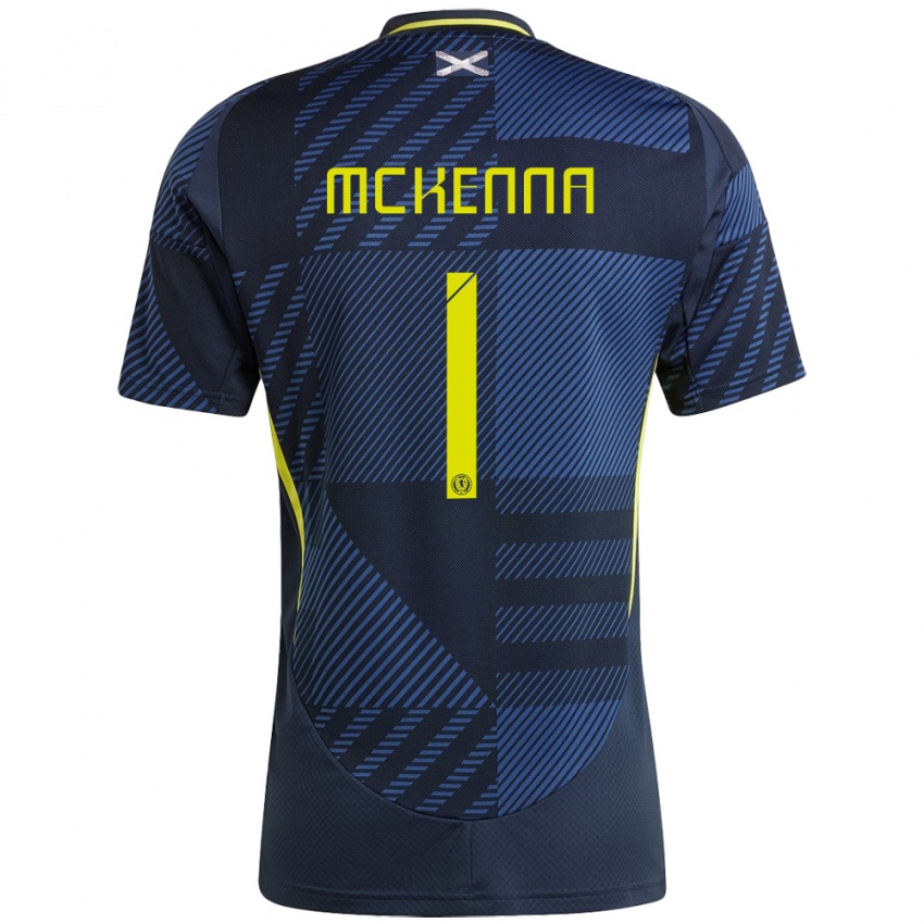 Homem Camisola Escócia Callan Mckenna #1 Azul Escuro Principal 24-26 Camisa