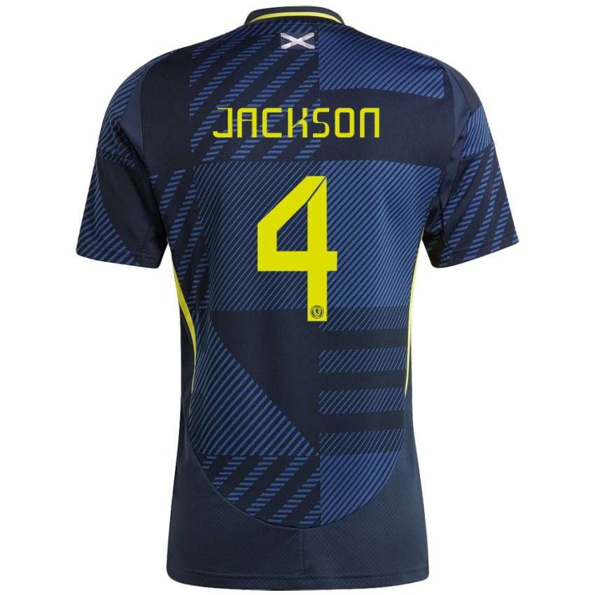 Homem Camisola Escócia Louis Jackson #4 Azul Escuro Principal 24-26 Camisa