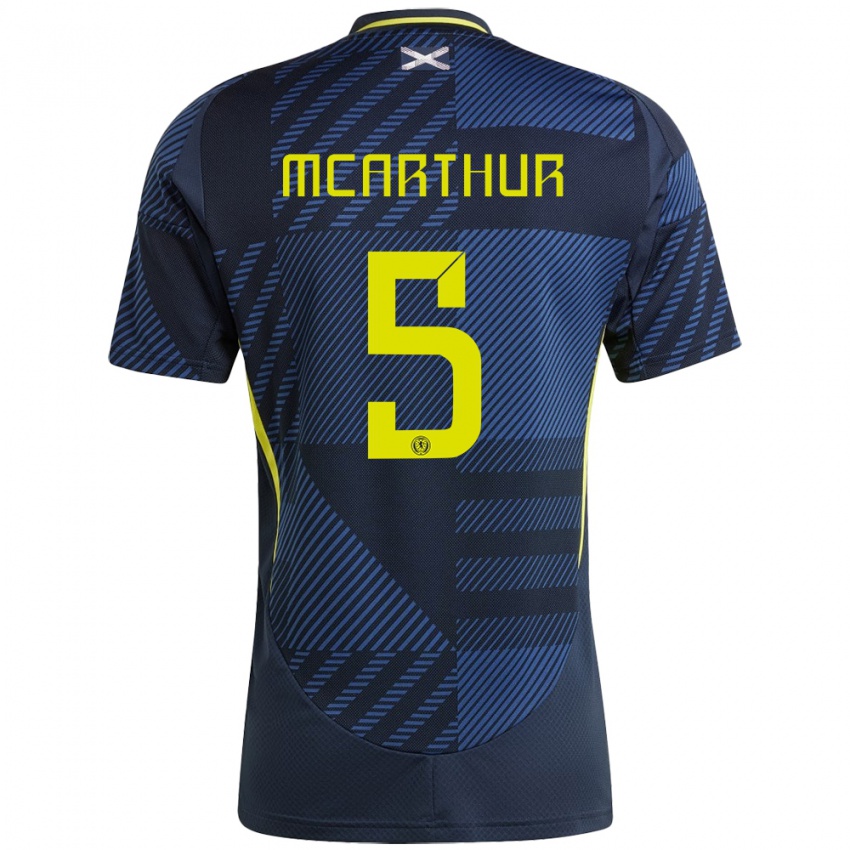 Homem Camisola Escócia Charlie Mcarthur #5 Azul Escuro Principal 24-26 Camisa