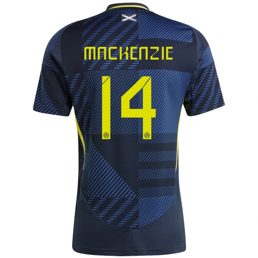 Homem Camisola Escócia Magnus Mackenzie #14 Azul Escuro Principal 24-26 Camisa