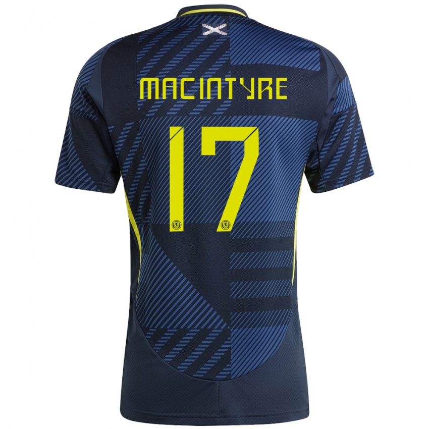 Homem Camisola Escócia Jacob Macintyre #17 Azul Escuro Principal 24-26 Camisa