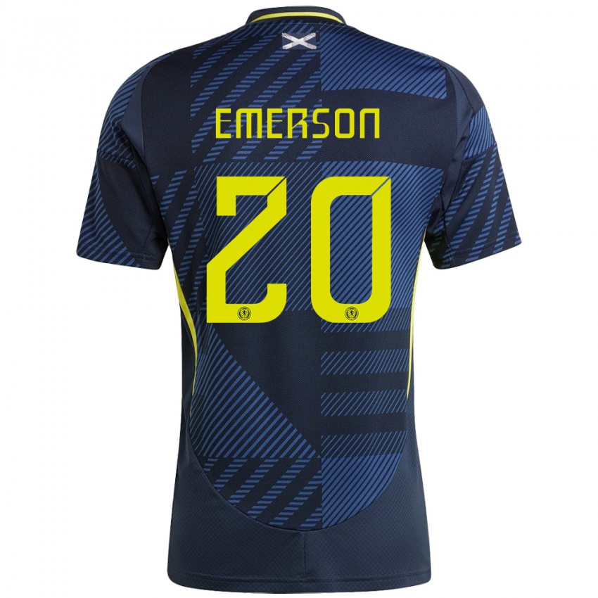 Homem Camisola Escócia Johnny Emerson #20 Azul Escuro Principal 24-26 Camisa